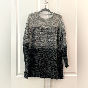 Xhilaration Black Grey White Ombré Very Long Tunic Sweater! Soft Plus Size XXL